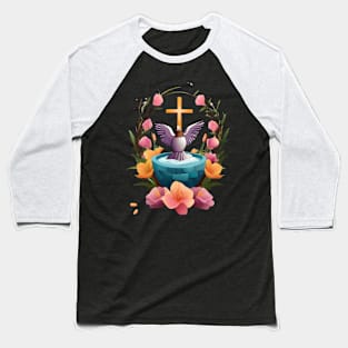 Easter Dove with a Cross / Spring Blessings Baseball T-Shirt